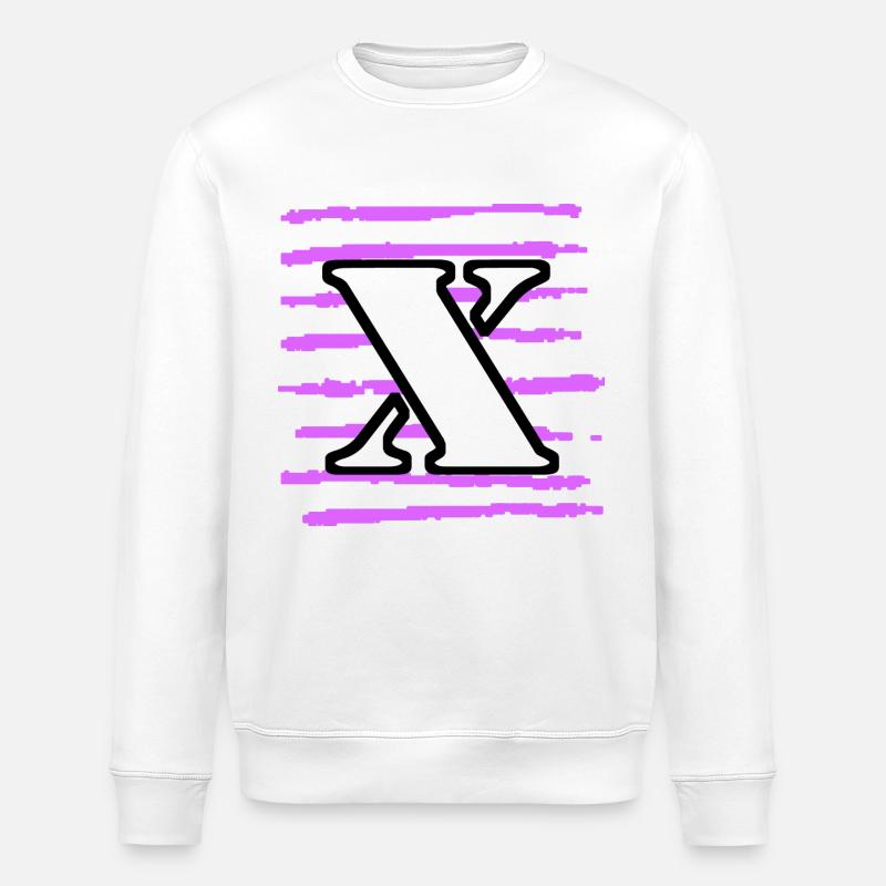 noir blanc violet rayé x - Sweat bio ROLLER Stanley/Stella Unisexe - blanc