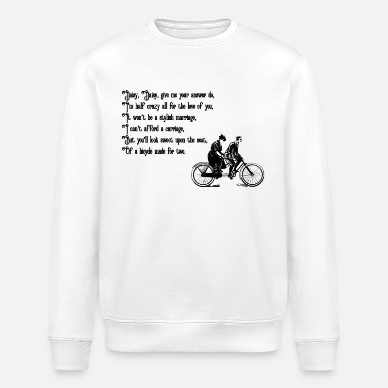 Daisy Daisy (Black Text) - Stanley/Stella ROLLER Unisex Organic Sweatshirt - white