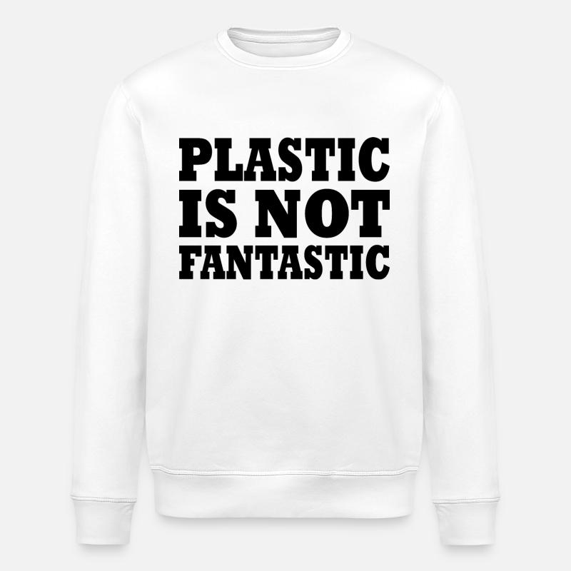 Plastic is not fantastic - Sweat bio ROLLER Stanley/Stella Unisexe - blanc