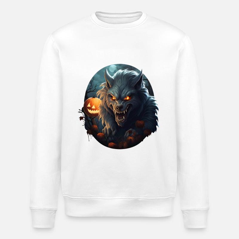 Werwolf Halloween - Stanley/Stella Unisex Bio-Sweatshirt ROLLER - Weiß