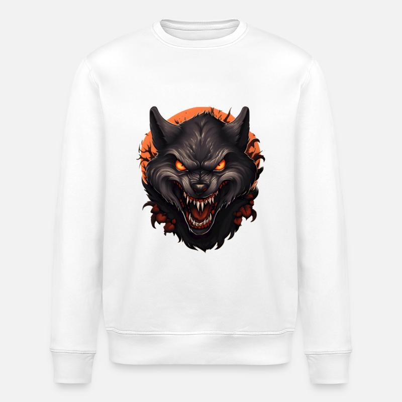 Loup-garou d’Halloween - Sweat bio ROLLER Stanley/Stella Unisexe - blanc
