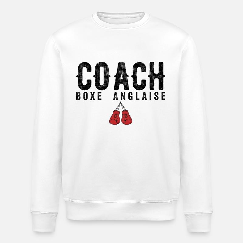 Englischer Boxtrainer | Englischer Boxtrainer - Stanley/Stella Unisex Bio-Sweatshirt ROLLER - Weiß