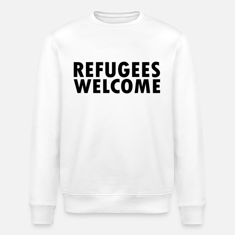 refugees welcome - Stanley/Stella Unisex Bio-Sweatshirt ROLLER - Weiß