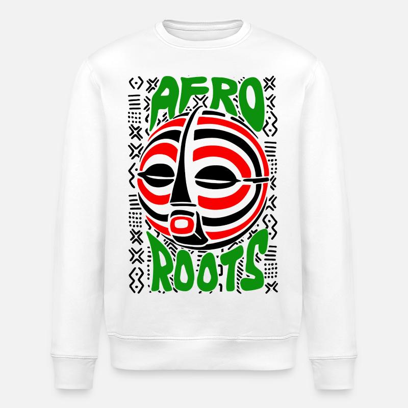 AFRO MASK - Sweat bio ROLLER Stanley/Stella Unisexe - blanc