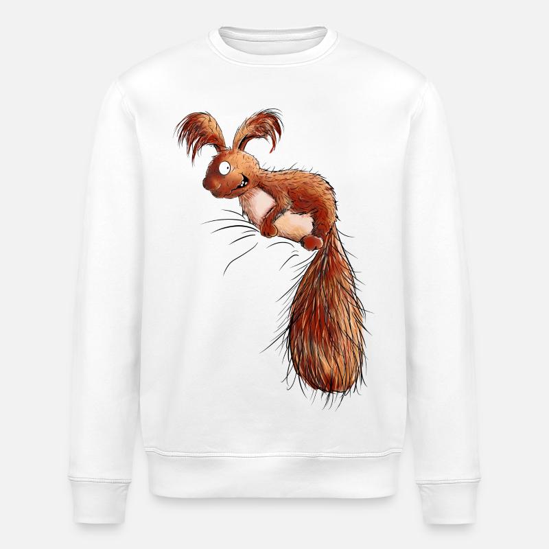 Droll Écureuil Faune - Sweat bio ROLLER Stanley/Stella Unisexe - blanc