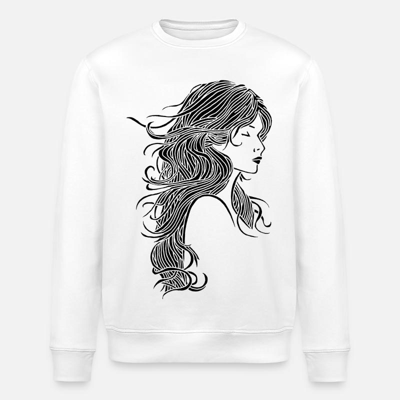 Schwarzhaariges Mädchen - Stanley/Stella Unisex Bio-Sweatshirt ROLLER - Weiß