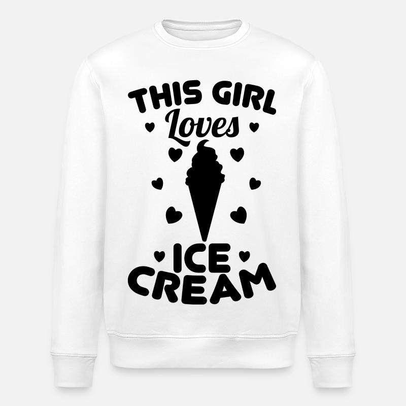 Dieses Mädchen liebt Eiscreme - Stanley/Stella ROLLER Unisex Organic Sweatshirt - white