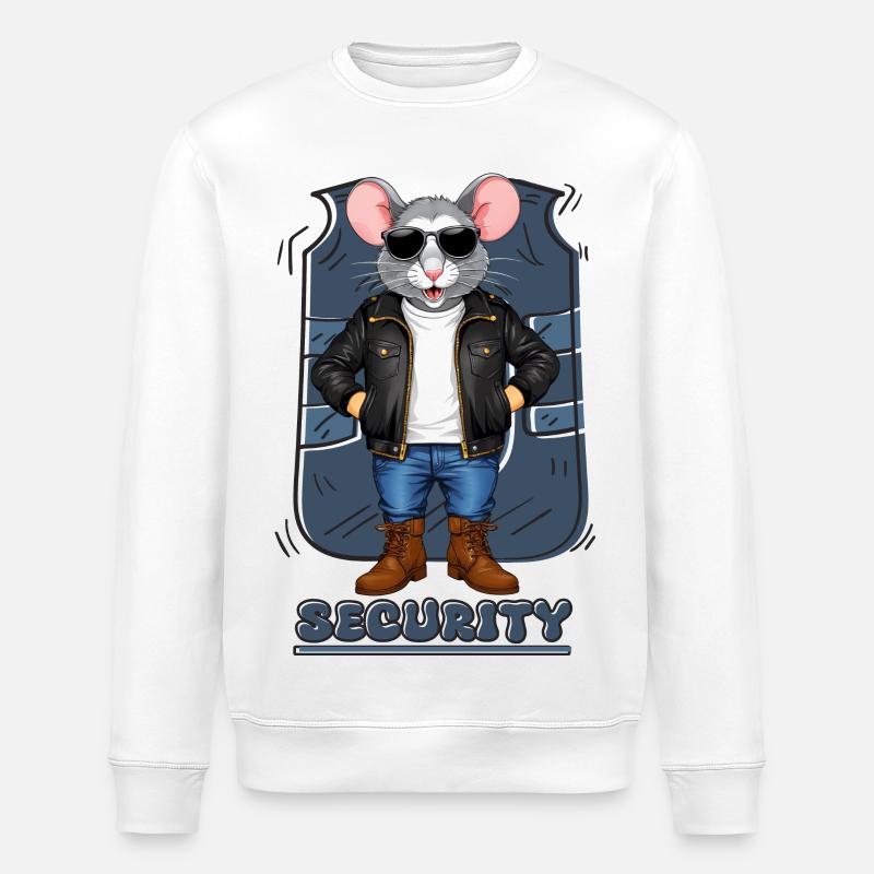Security Maus - Stanley/Stella Unisex Bio-Sweatshirt ROLLER - Weiß