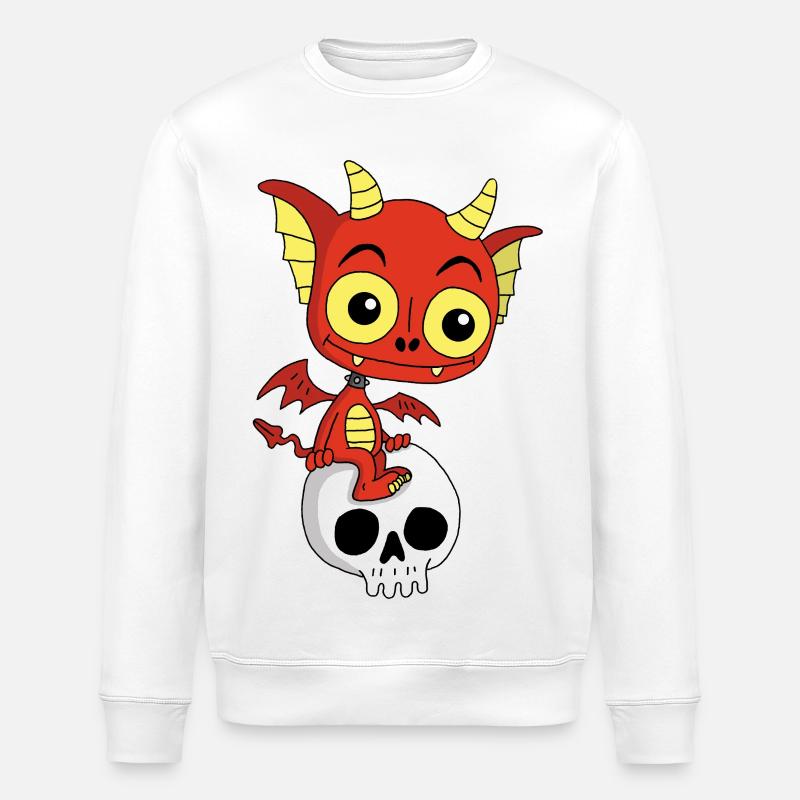 Kleiner Dämon ruht sich aus - Stanley/Stella Unisex Bio-Sweatshirt ROLLER - Weiß