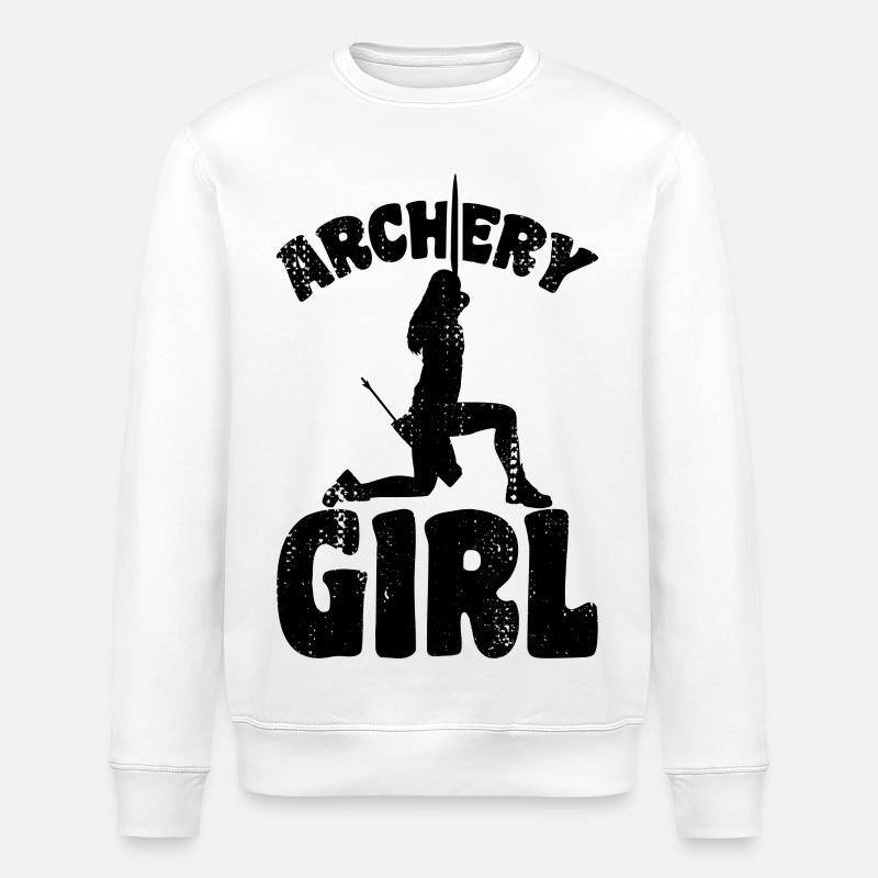 Bogenschießen Mädchen - Stanley/Stella Unisex Bio-Sweatshirt ROLLER - Weiß