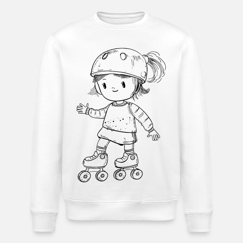 Roller Skater Comic Look - Stanley/Stella ROLLER Unisex Organic Sweatshirt - white