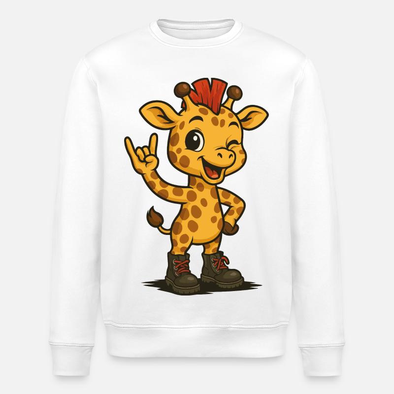 Punk Rock Giraffe - Stanley/Stella ROLLER Unisex Organic Sweatshirt - white