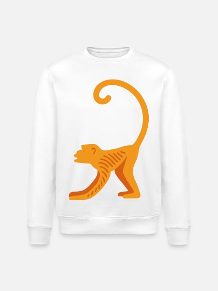 Orangutan line logo - Stanley/Stella ROLLER Unisex Organic Sweatshirt - white