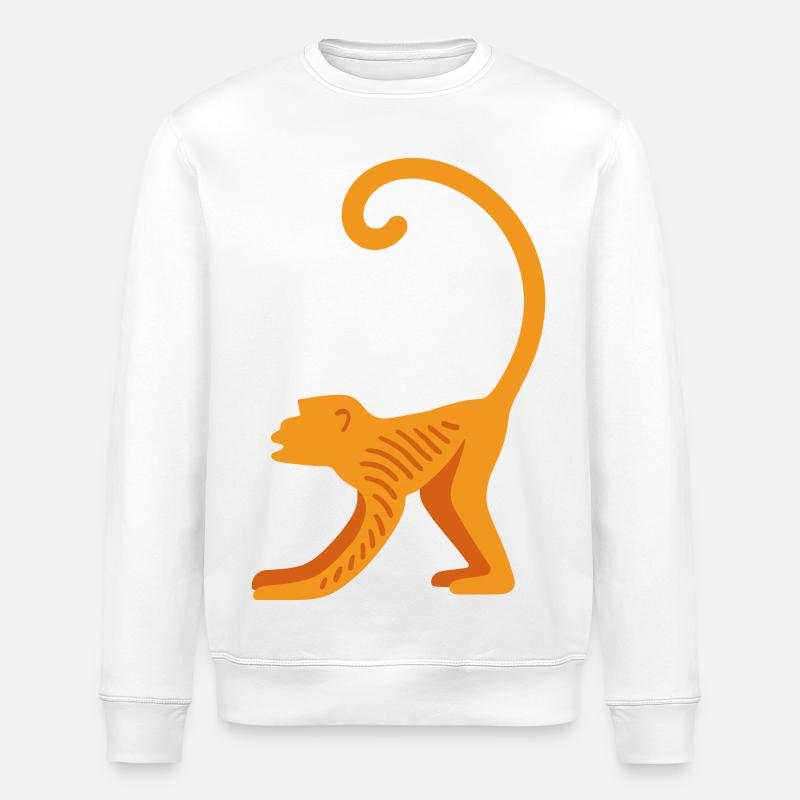 Orangutan line logo - Stanley/Stella ROLLER Unisex Organic Sweatshirt - white