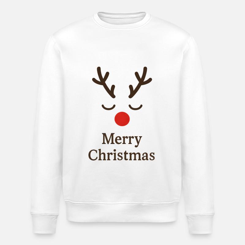 Rentier Merry Christmas - Stanley/Stella Unisex Bio-Sweatshirt ROLLER - Weiß