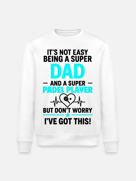 Cœur + Padel – Super Dad Padel Player - Sweat bio ROLLER Stanley/Stella Unisexe - blanc