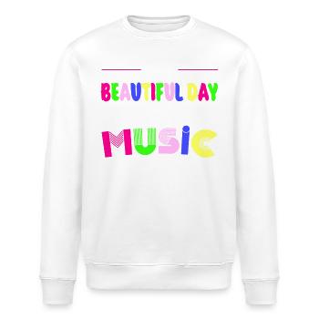 Musik - C’est une belle journée pour faire de la musique - Sweat bio ROLLER Stanley/Stella Unisexe - blanc - Devant - Nik (191cm)