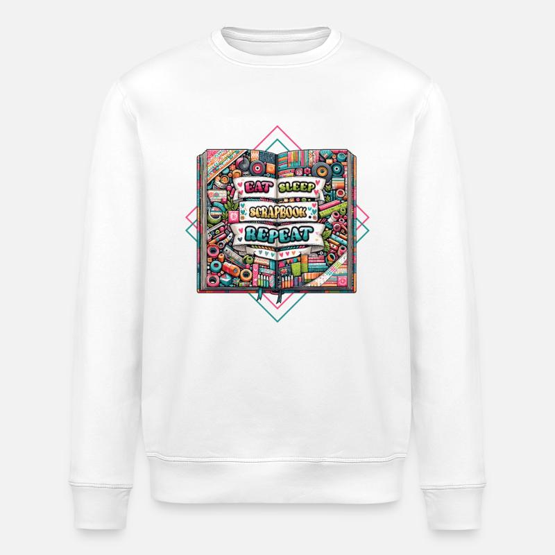 Mädchen Scrapbooking Enthusiast Scrapbook - Stanley/Stella Unisex Bio-Sweatshirt ROLLER - Weiß