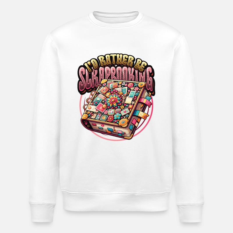 Mädchen Scrapbooking Enthusiast Scrapbook - Stanley/Stella Unisex Bio-Sweatshirt ROLLER - Weiß
