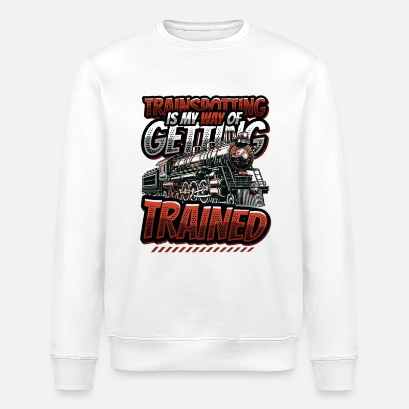 Trainspotting Train Lovers Trains - Sweat bio ROLLER Stanley/Stella Unisexe - blanc