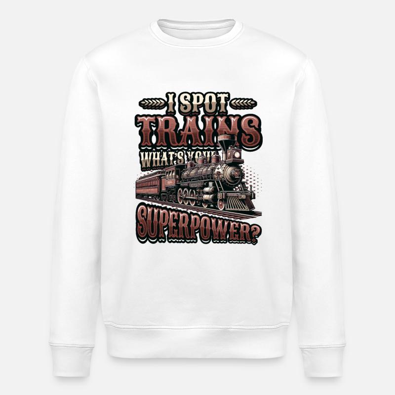 Trainspotting Train Lovers Trains - Sweat bio ROLLER Stanley/Stella Unisexe - blanc