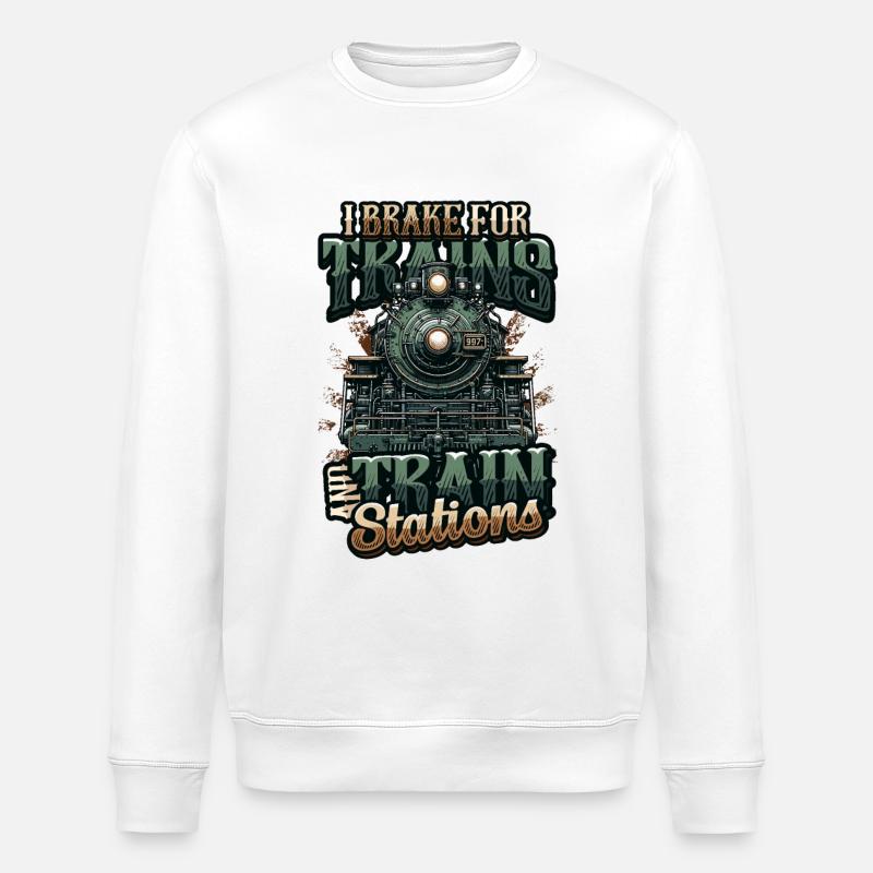 Trainspotting Train Lovers Trains - Sweat bio ROLLER Stanley/Stella Unisexe - blanc