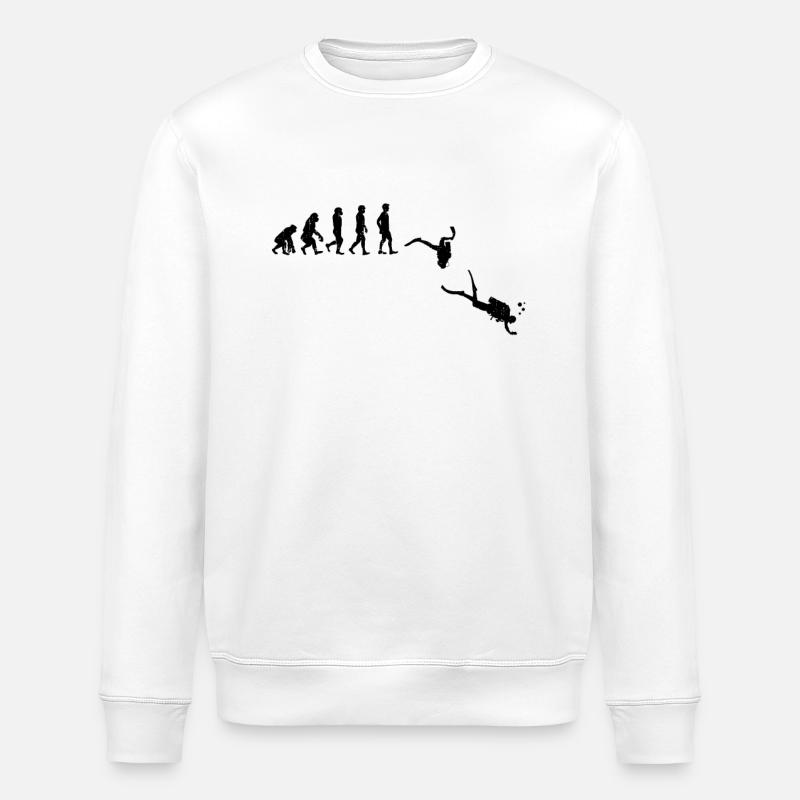 Evolution divers - Stanley/Stella ROLLER Unisex Organic Sweatshirt - white
