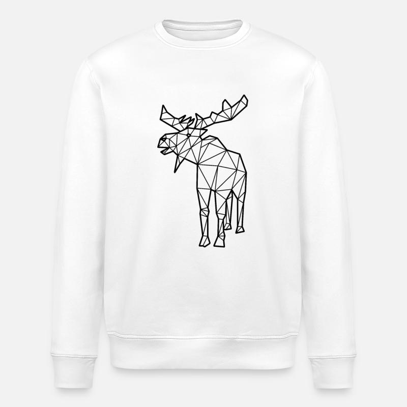 Elch Polygon - Stanley/Stella Unisex Bio-Sweatshirt ROLLER - Weiß