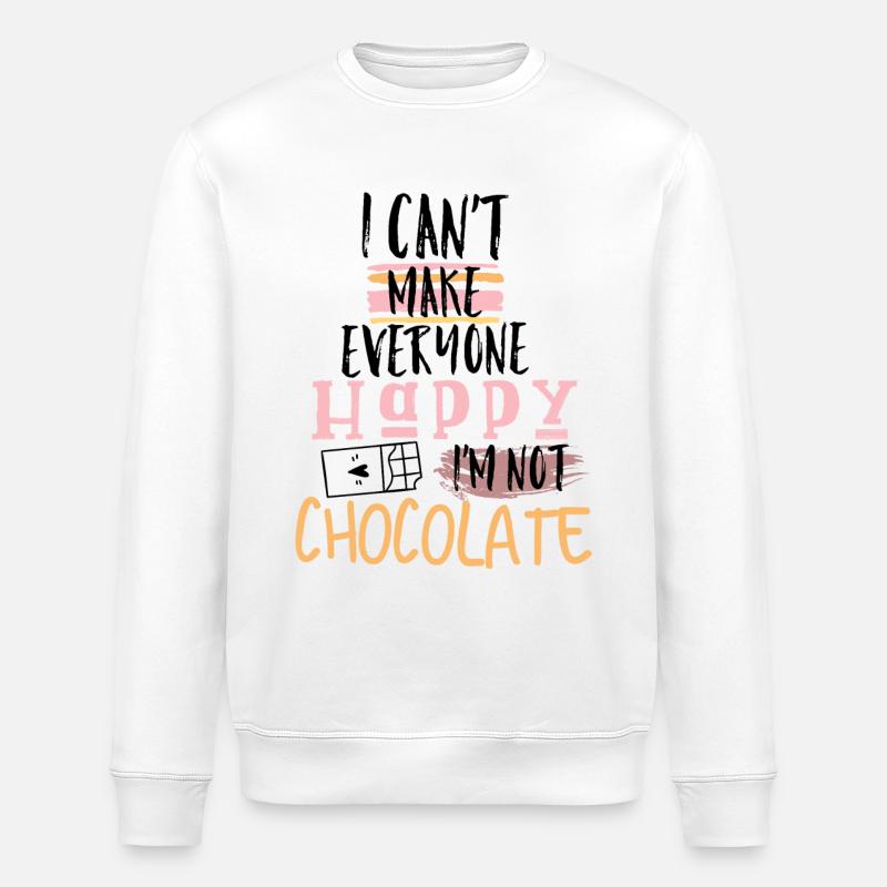 Schokolade Spruch - Stanley/Stella Unisex Bio-Sweatshirt ROLLER - Weiß