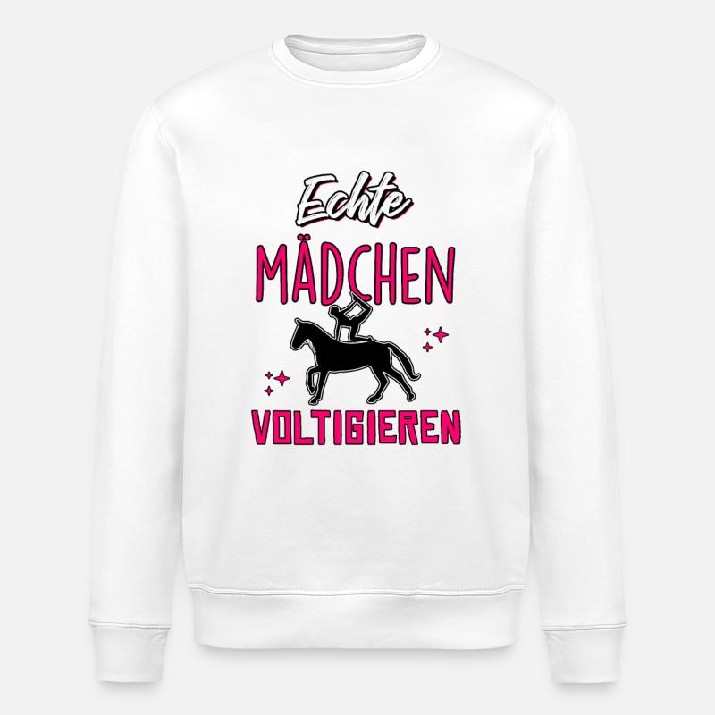 Echte Mädchen Voltigieren - Stanley/Stella Unisex Bio-Sweatshirt ROLLER - Weiß