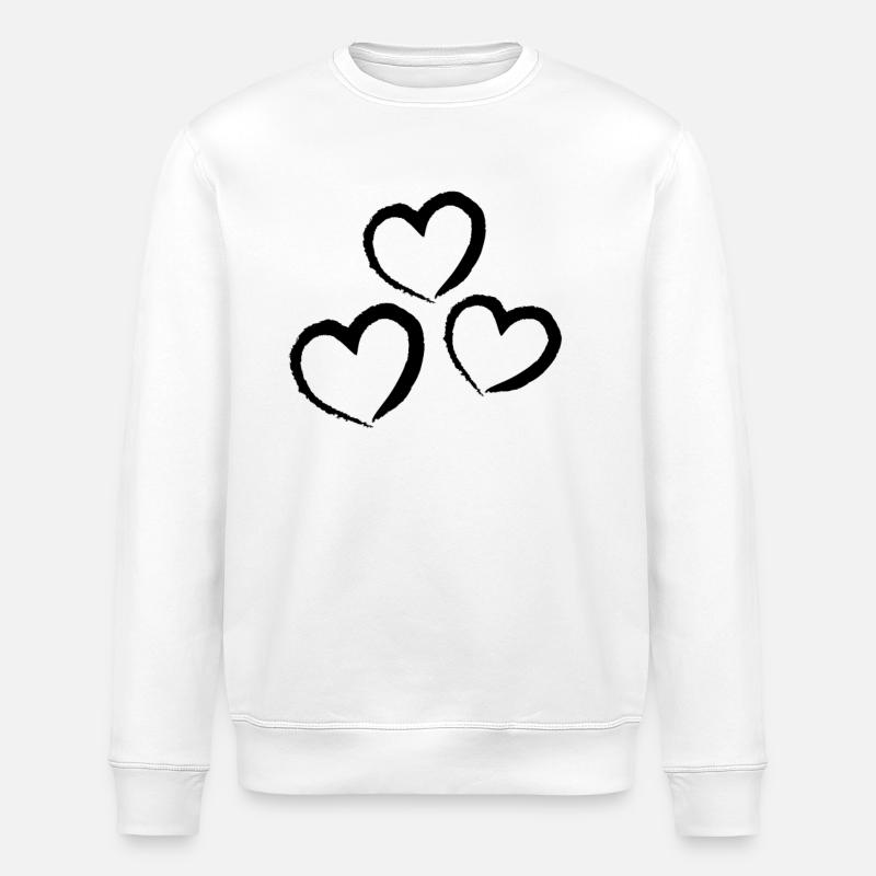 Cœurs - Sweat bio ROLLER Stanley/Stella Unisexe - blanc