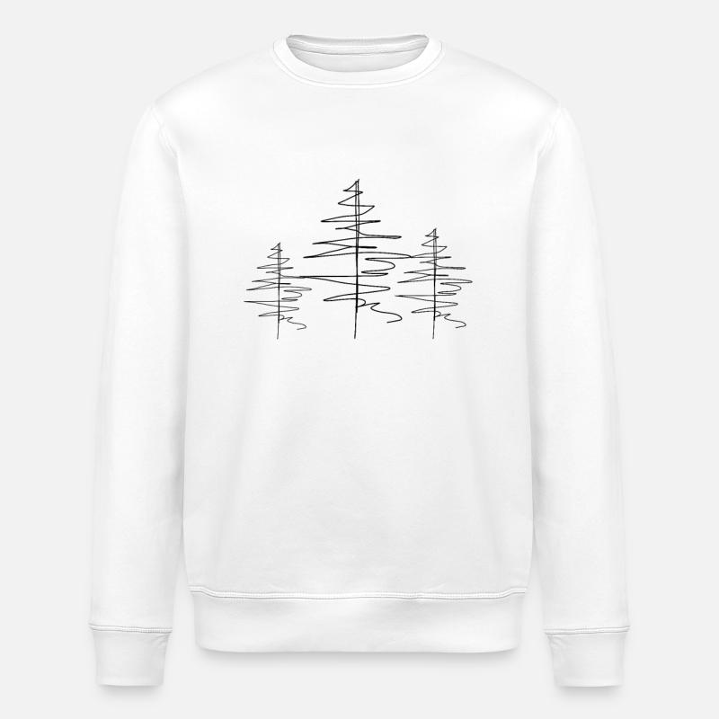 Baum Lineart - Stanley/Stella Unisex Bio-Sweatshirt ROLLER - Weiß