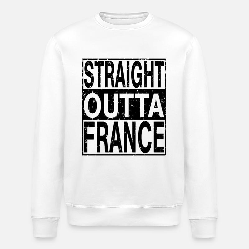 Frankreich Straight outta Frankreich - Stanley/Stella Unisex Bio-Sweatshirt ROLLER - Weiß