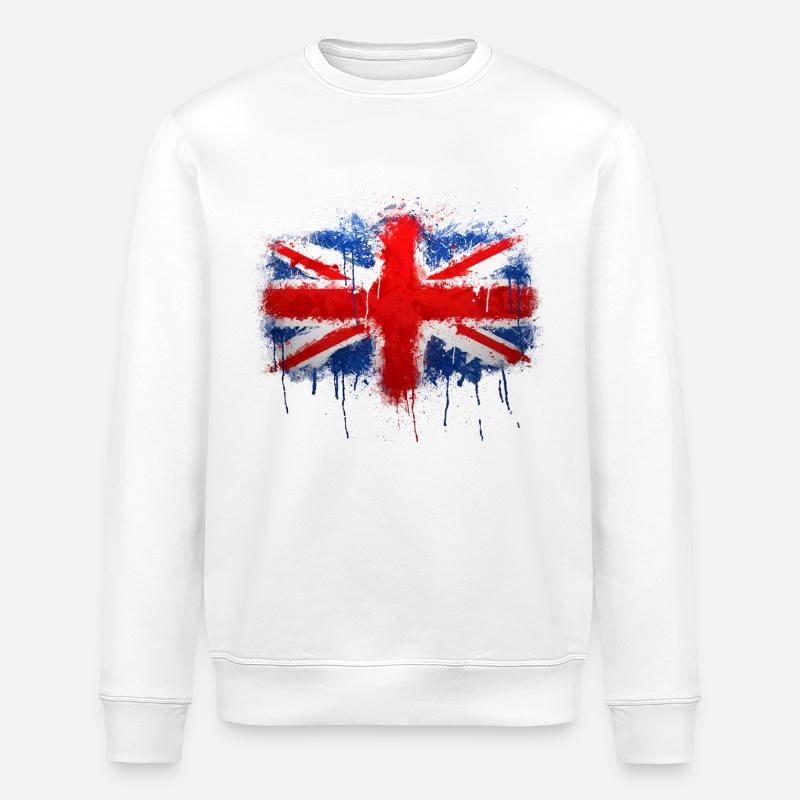 Union Jack Graffiti - Sweat bio ROLLER Stanley/Stella Unisexe - blanc