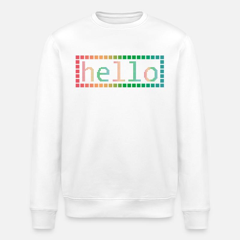 Bonjour dans Pixels - Sweat bio ROLLER Stanley/Stella Unisexe - blanc