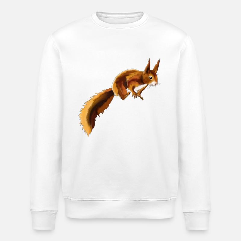 Squirrel 1 - Stanley/Stella ROLLER Unisex Organic Sweatshirt - white