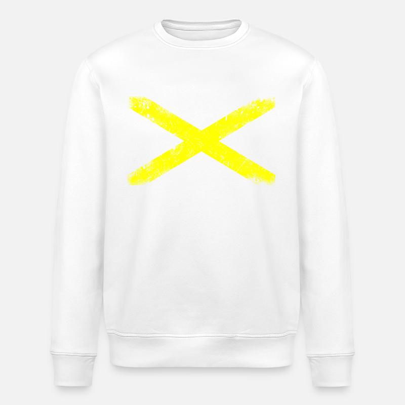 Kreuz Gelb - Stanley/Stella Unisex Bio-Sweatshirt ROLLER - Weiß
