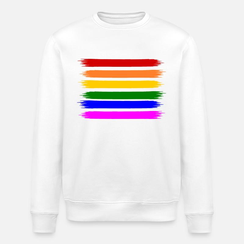 rainbow flag - Stanley/Stella ROLLER Unisex Organic Sweatshirt - white