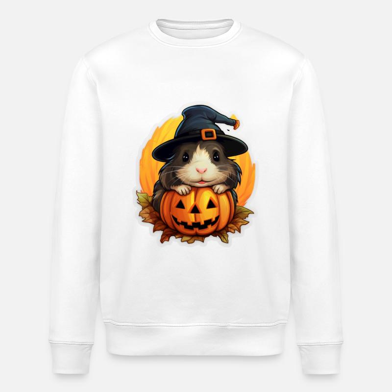 Guinea Pig Halloween - Stanley/Stella ROLLER Unisex Organic Sweatshirt - white