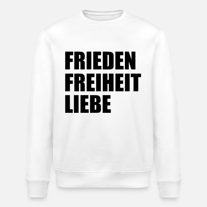 Frieden freiheit liebe - Stanley/Stella Unisex Bio-Sweatshirt ROLLER - Weiß