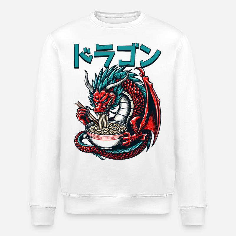 Ramen dragon japonais - Sweat bio ROLLER Stanley/Stella Unisexe - blanc