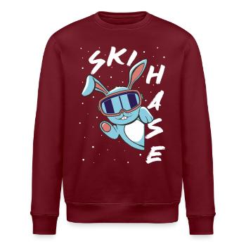Skihase - Skifahren - Winterurlaub in den Bergen - Stanley/Stella Unisex Bio-Sweatshirt ROLLER - Weiß - Vorne - Nik (191cm)