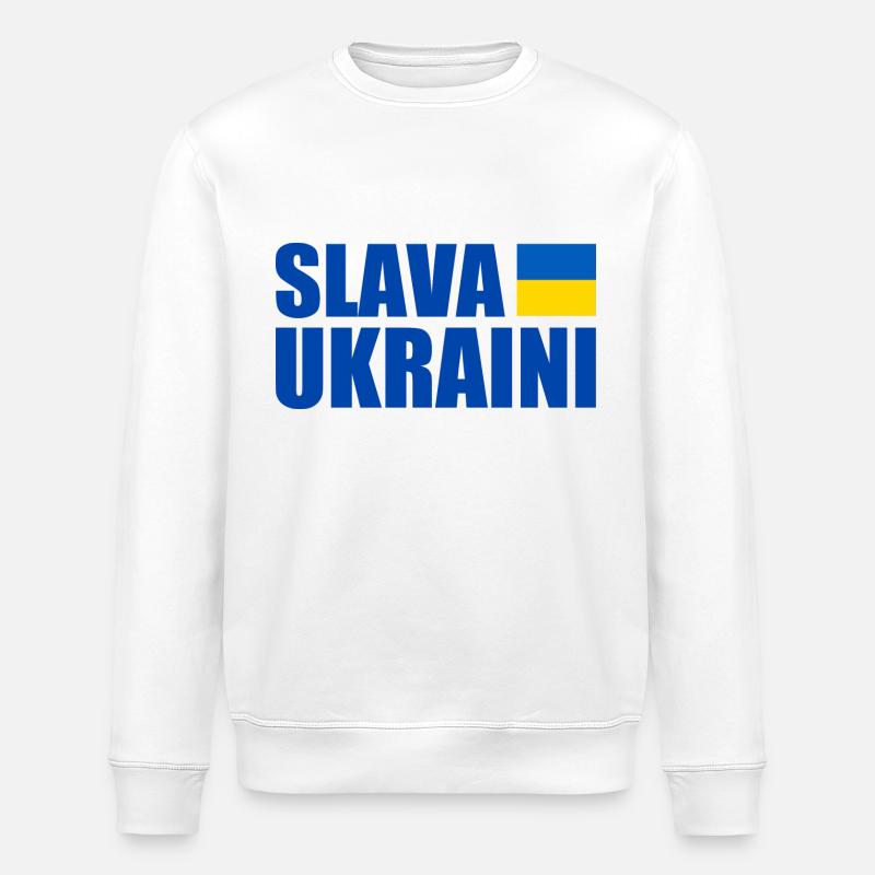 Slava ukraini - Stanley/Stella Unisex Bio-Sweatshirt ROLLER - Weiß