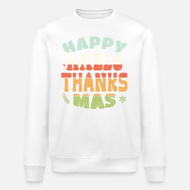 Happy HalloThanksMas - Stanley/Stella Unisex Bio-Sweatshirt ROLLER - Weiß