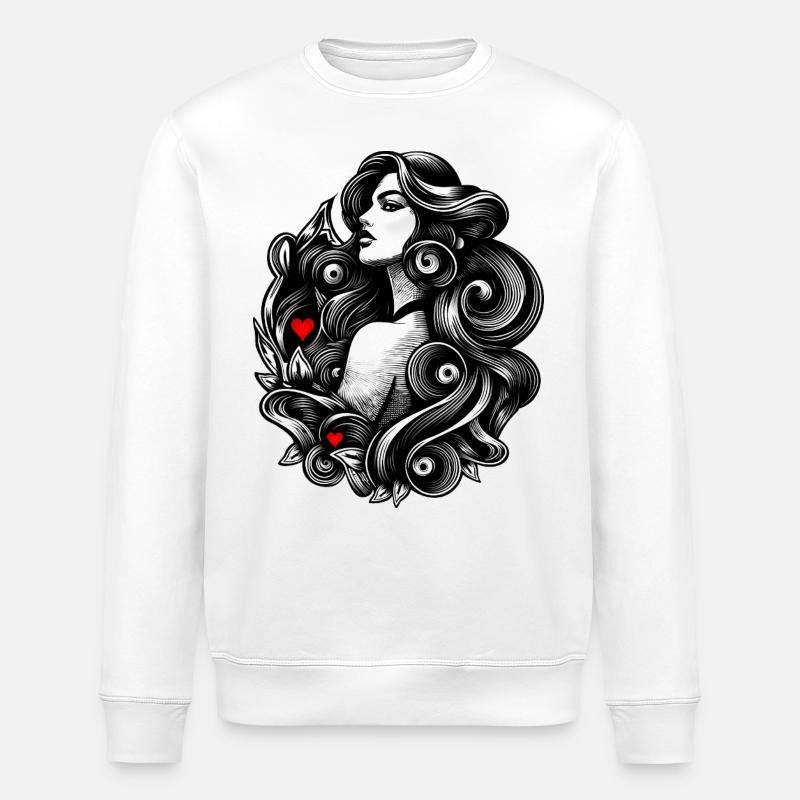 Dame 2 coeurs - Sweat bio ROLLER Stanley/Stella Unisexe - blanc