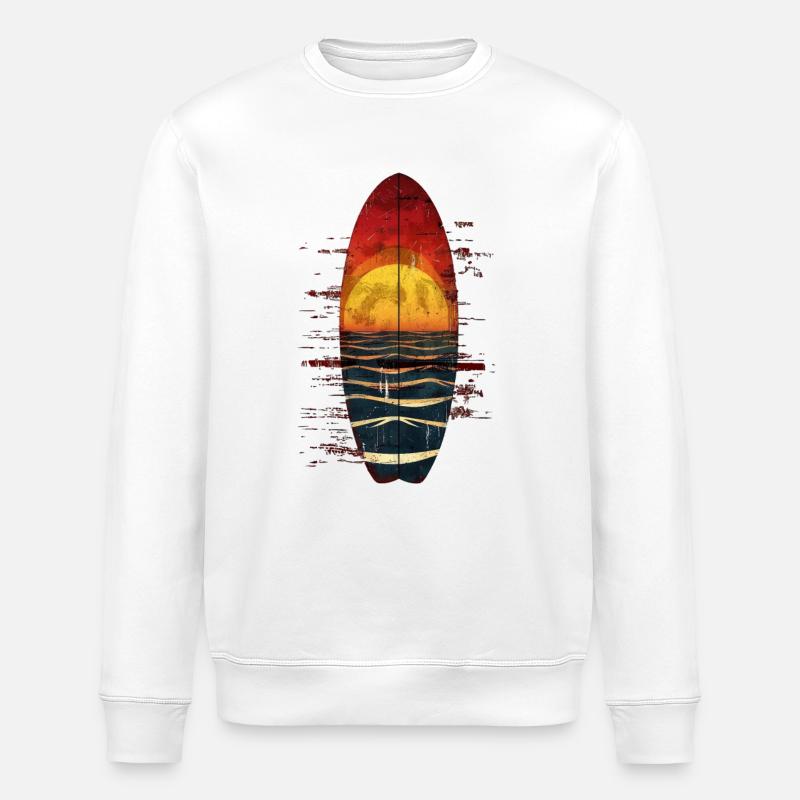 Sunset Surfer Experience - Stanley/Stella ROLLER Unisex Organic Sweatshirt - white