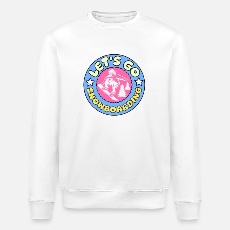 Let's go snowboarding - Sweat bio ROLLER Stanley/Stella Unisexe - blanc