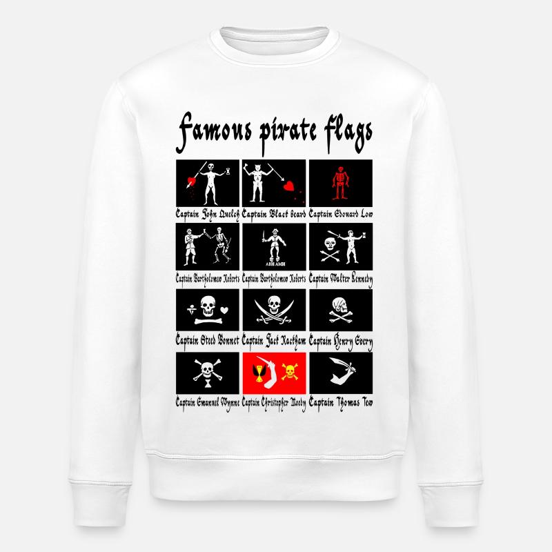 Drapeaux pirates célèbres - Sweat bio ROLLER Stanley/Stella Unisexe - blanc