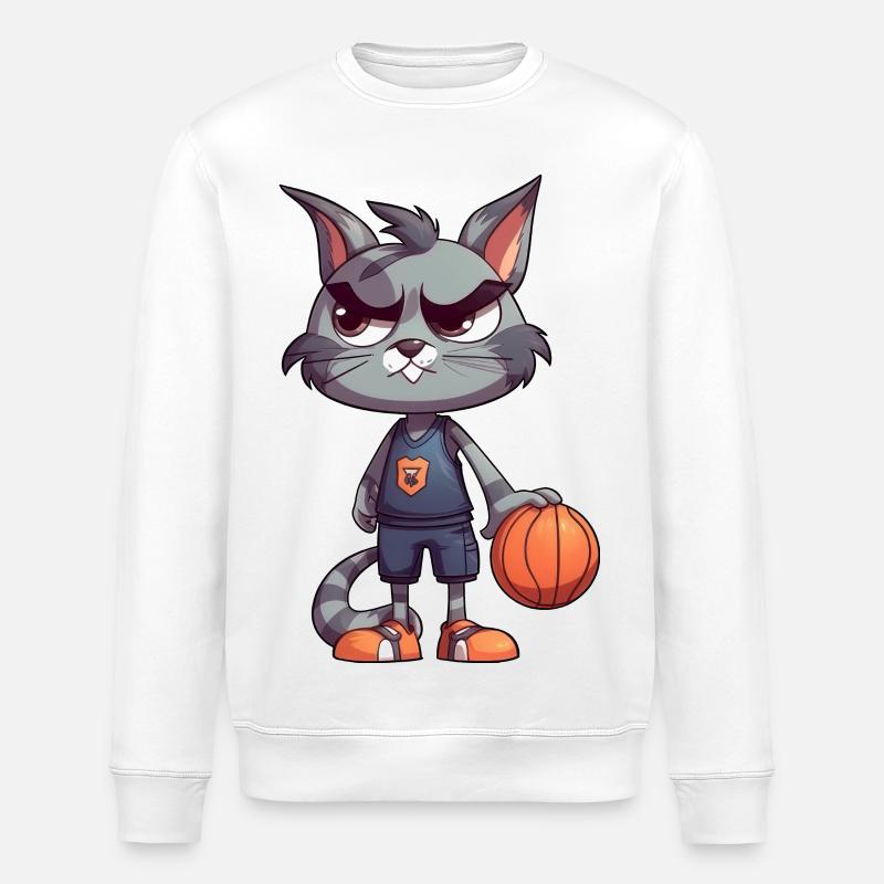 Chat de basket-ball - Sweat bio ROLLER Stanley/Stella Unisexe - blanc