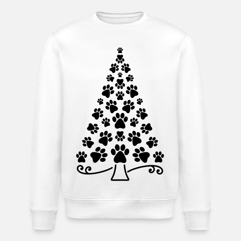Weihnachtsbaum Pfote - Stanley/Stella Unisex Bio-Sweatshirt ROLLER - Weiß